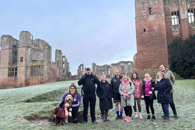 The team setting off from Kenilworth Castle. Photo supplied