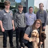 Morrisons staff supporting Alex Pearson as she gets ready to take on her seventh charity event of this year. Photo shows: Ed Curling, Jack Day, Jack Pearson, store manager Rob Apted and community champion Alex Pearson. Photo supplied