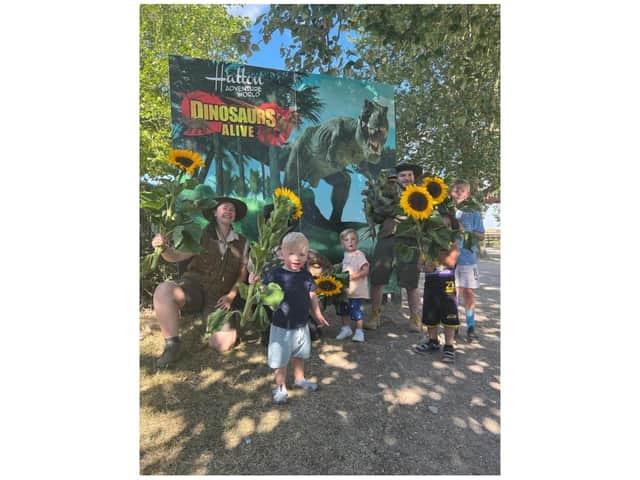 Children can now pick sunflowers among the dinosaurs at Hatton Adventure World. Photo supplied