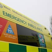 A man and boy taken to hospital after a crash near Leamington. Photo by West Midlands Ambulance Service