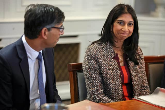 Prime Minister Rishi Sunak and former Home Secretary Suella Braverman. PIC: Phil Noble/PA Wire