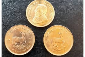 Three Krugerrand coins were stolen during the break-in. Photo supplied by Warwickshire Police