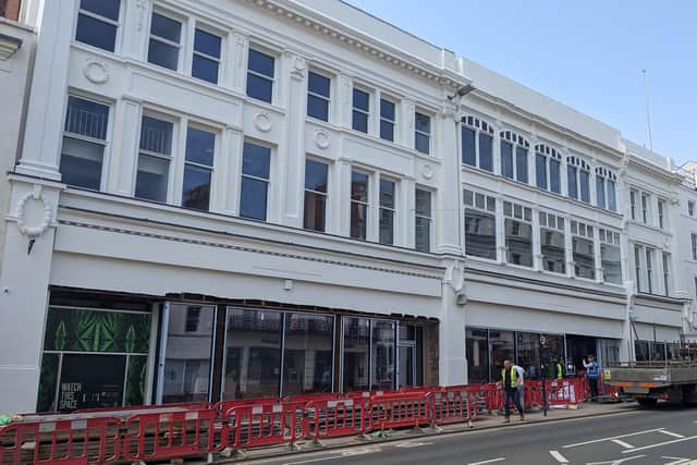 The revamped front of the former House of Fraser building in The Parade, Leamington.