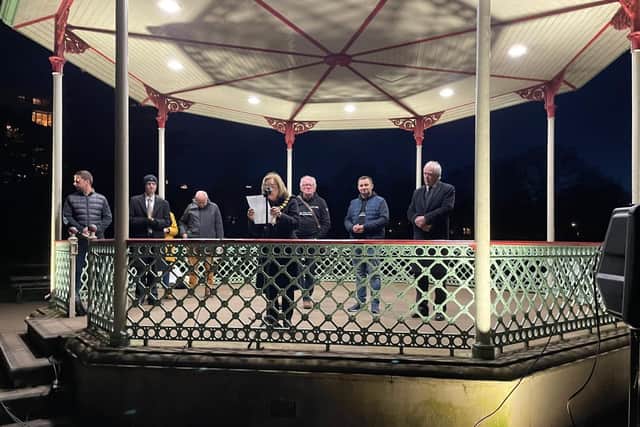 Around 150 people gathered at the Pump Room Gardens in Leamington for a moving and powerful candlelight vigil, marking the third anniversary of the full-scale invasion of Ukraine. Picture supplied.