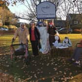 Residents made Nativity scarecrows.