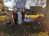 Residents made Nativity scarecrows.