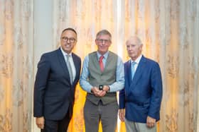 (l-r) Group Managing Director Mark Chambers, Martin Phillips and Chairman of Eden Hotel Collection Sir Peter Rigby
