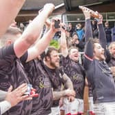 Zak Wright lifted Rugby Lions' first silverware for six years. Pictures by Ray Andrews