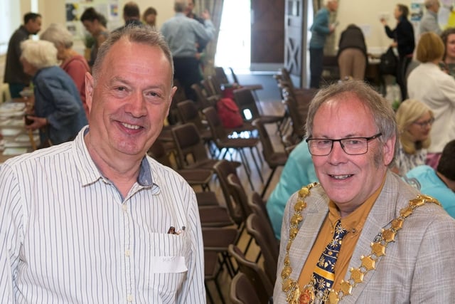 Poet and co-organiser of the event Matt Black and mayor Alan Boad.