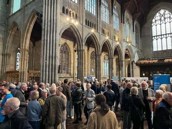Diners enjoying a drinks reception at All Saints Church, Leamington. Picture supplied.