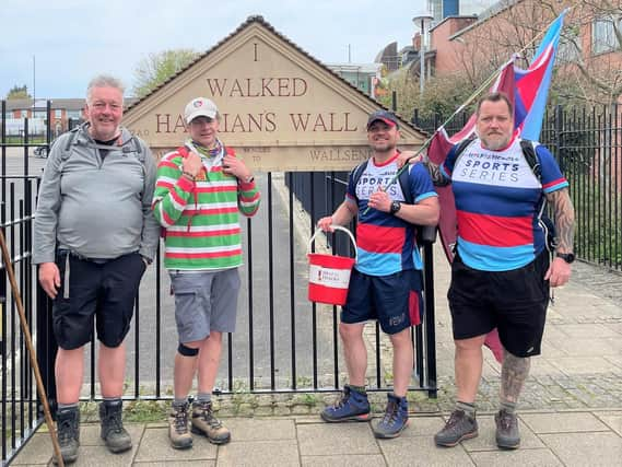 Veterans Peter Swain and Dean Middleton were there to greet Shaun and Andy at the finish line.