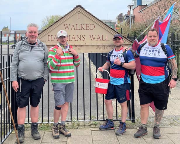 Veterans Peter Swain and Dean Middleton were there to greet Shaun and Andy at the finish line.