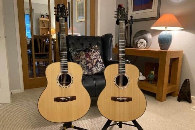 The two guitars for Joe Dolman were made from identical rosewood, the only difference being was the internal bracing of the guitar. Photo by Arden Guitars