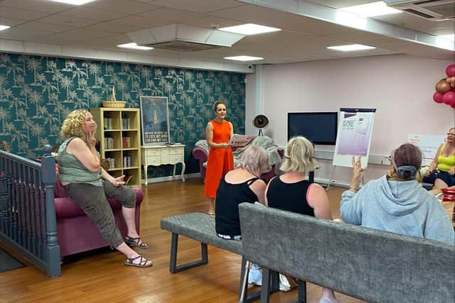 Helen Richardson, a personal stylist attended an Esther group session last week and gave advice about clothing and body shapes. Photo supplied