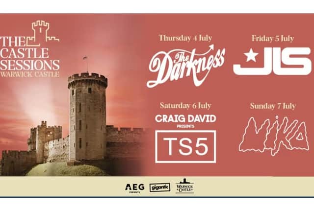 A poster for the Warwick Castle Summer Sessions next summer.
