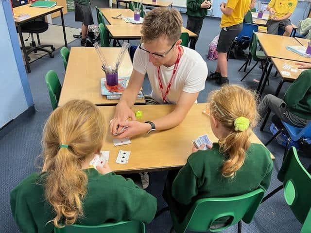 Angus Baskerville has been holding magic workshops at Cubbington C of E Primary School. Photo supplied
