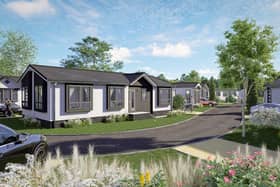 Lodge at residential park Outhill View, by Studley
