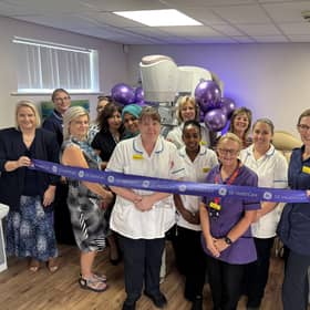 Members of the breast care team at Warwick Hospital and Jake Barlow from SWFT Charity. Photo supplied