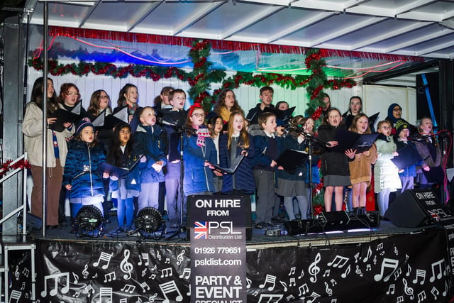 Warwick town centre recently hosted it's annual 'Victorian Evening' and 'Christmas Lights Switch On', with a variety of stalls and attractions for the many that attended this years event.

Pictured: Aylesford School Choir

Photo by Mike Baker