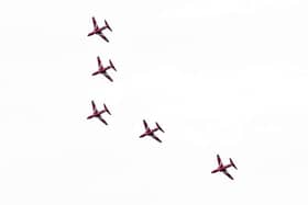 The Royal Air Force’s world famous aerobatics display team, the Red Arrows, will be flying about 10 miles east of Rugby this Saturday (June 29).