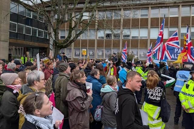 Members of the anti-protest group. Photo supplied by Matt Western