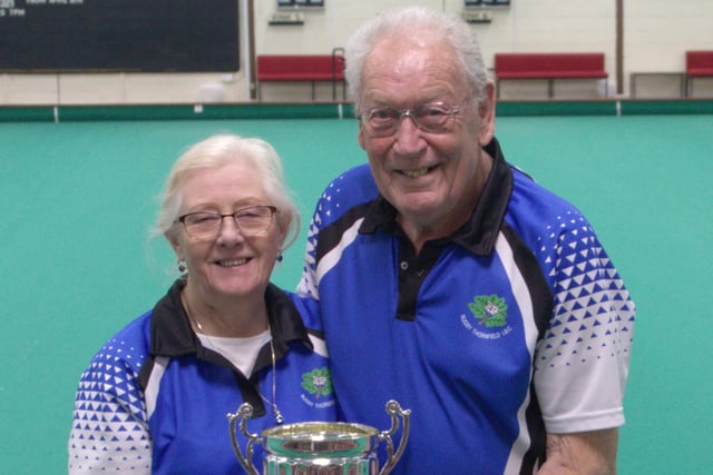 Maureen Edwards and John Barnett, the Mixed Pairs champions