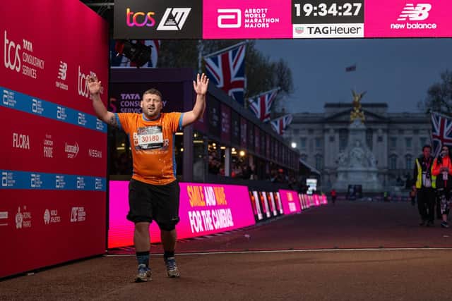 The final participant to finish The TCS London Marathon, Mav Durnin, crosses the finish line on The Mall on Sunday
Photo: Jon Buckle for London Marathon Events
For further information: media@londonmarathonevents.co.uk