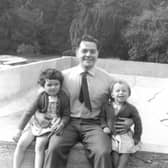 Ali with her older sister and dad at Coombe Pool.