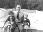 Ali with her older sister and dad at Coombe Pool.