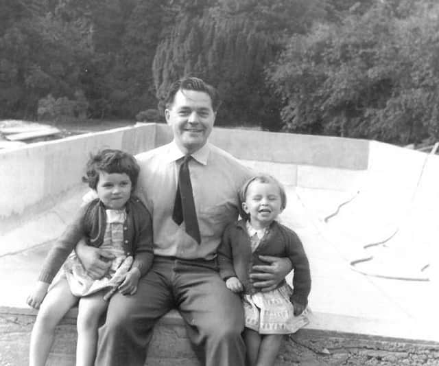 Ali with her older sister and dad at Coombe Pool.
