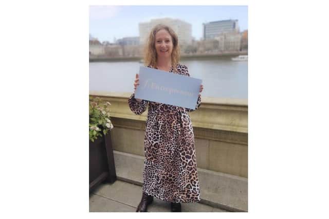 Clare Haynes at the House of Lords. Picture supplied.
