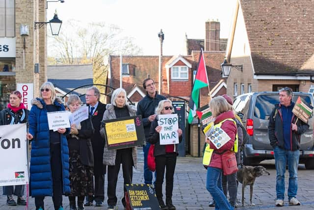 Saturday November 11, Action for Palestinians , Market Place, Warwick. Photo credit: David Hastings.