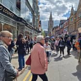 Spring sunshine beams on Rugby town centre for the food and drink festival. Picture: Goshul Rathod.