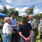 The Duke of Gloucester meets new Bradby chair - Ian Chislett, Alison Ross from the Management Committee and trustee Brenda Green.