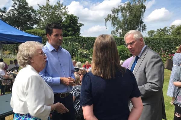 The Duke of Gloucester meets new Bradby chair - Ian Chislett, Alison Ross from the Management Committee and trustee Brenda Green.