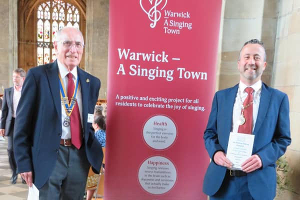 shows Rotary President Keith Talbot with Warwick Mayor Cllr Oliver Jacques. Photo supplied