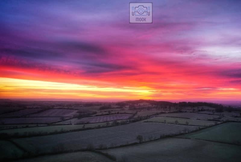 The beautiful sunset over the Rugby area on Sunday February 5, taken by Mike Tobin