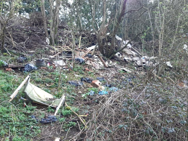 Some of rubbish dumped near the old Lias line