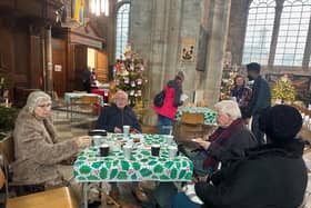 Festive drinks in a Church