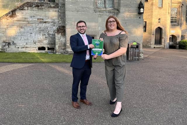 Winner of the Hero category in the HOPE awards, Cllr Richard Edgington. This was for his work in the community during his mayoral year. Pictured is Cllr Richard Edgington receiving the award from Alex Pearson. Photo supplied