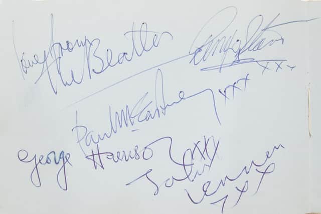 Lot 138 Beatles autographs 1963 (Photo: Hansons Auctioneers)
