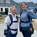 Left to right: Ann-Marie Baker, senior customer relations manager at Leycester and Jubilee House and Tracy Barton, senior general manager at Leycester House, took part in the Parkinson’s UK’s Skydive September last Saturday (September 16). Photo supplied