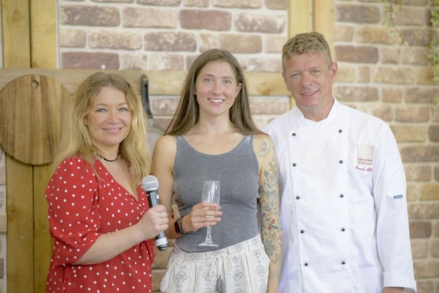 Kirsty Leahy, and Russ Allen with Raine Jackson, winner of the Home Cook Competition