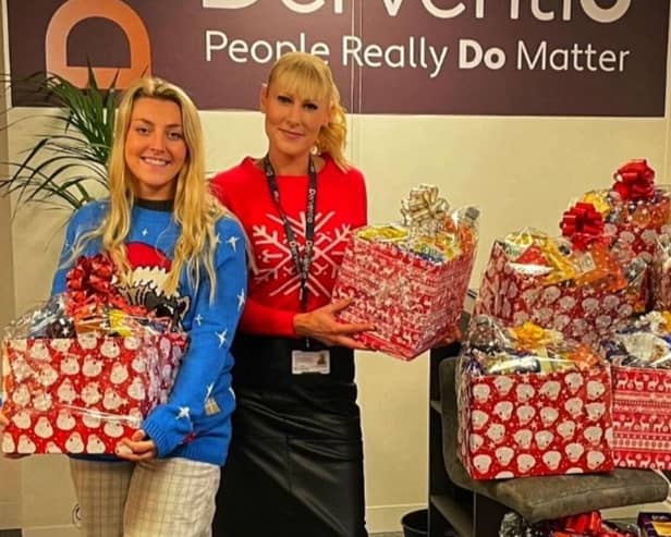 Olivia Cullinane and Kelly Satchwell at Derventio Housing Trust offices in Warwick