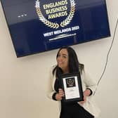 Sophie with her award.