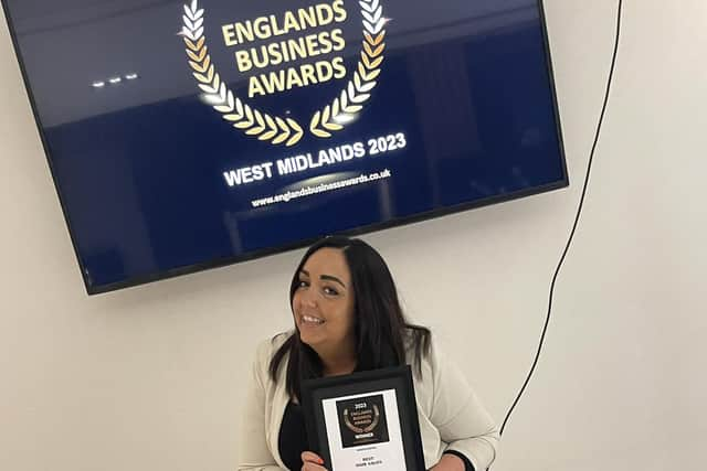 Sophie with her award.