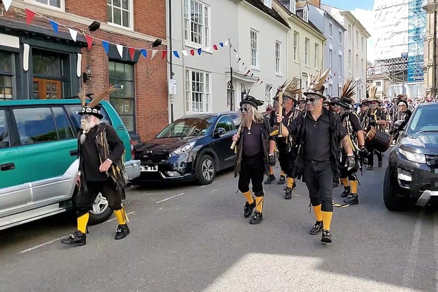 The Morris Dancers procession returned to Warwick town centre as part of the Warwick Folk Festival. Photo by Geoff Ousbey