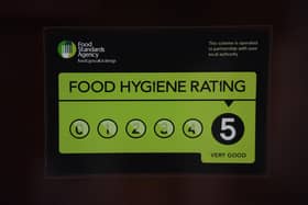 A Food Standards Agency rating sticker