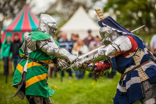 Knights will battle it out at a medieval event at Kenilworth Castle. Photo by Nigel Wallace-Iles