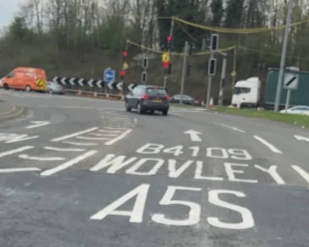The 'Wovley' sign is being corrected by National Highways. Picture: Hinckley Spotted.